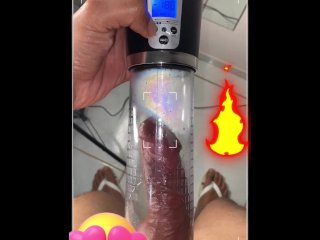 bubble butt, solo male, vertical video, penis pump