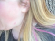 Preview 2 of Super head from blonde bbw outdside