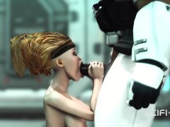 A sexy young hottie gets fucked by stormtrooper in the spaceships
