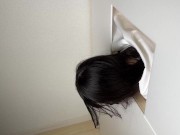 Preview 1 of 【Japanese Amateur】She couldn't get out of the wall, so she pulled out a blowjob.【Esunoa】