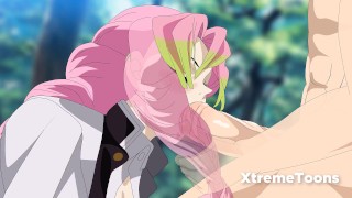 Mitsuri takes Iguro to the forest to give him a rich blowjob - Demon Slayer