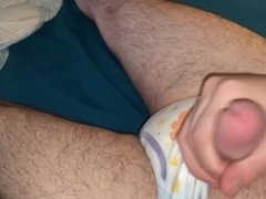 Hot Diaper Boy Spewing Cum!!