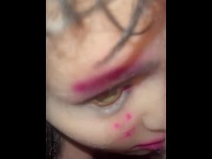 Tweaker gets sloppy bj from sex doll whore cums hard