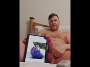 Preview 6 of Random naked jackoff session with two cum shots from my huge thick pierced daddy dick.