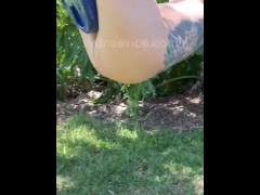 Peeing outside on a swing 10/16