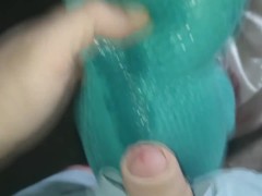 Little blue t-rex play with my