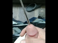 Playing with my sounding rod till I cum!!