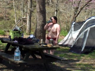 milf, camping, chubby, public