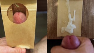 I made a package for you with my sperm! Open your mouth and get it!