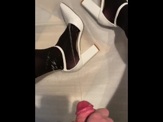 Lot of Cum for a French Sissy in Stocking and High Heels