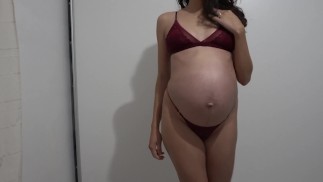I try on sexy lingerie for you during my pregnancy - part 2