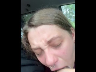 Roomate caught me sucking daddys fat BBC in the car