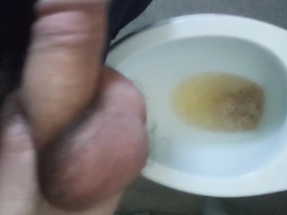 My Str8 Big Cock - POV - Pissing in the Toilet.