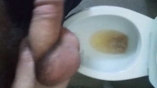 my str8 big cock - POV - pissing in the toilet.