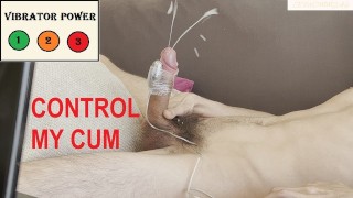 Watching porn and controlling my cum with an egg vibrator 💦💦. 2 cum male solo