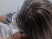 Preview 3 of real homemade. Young student from private institute let me creampie her and record while fucking her
