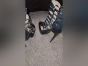 Preview 4 of Cumshot on wife's high heel shoes!