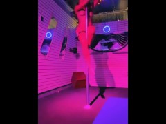 Ebony Teen Works The Pole