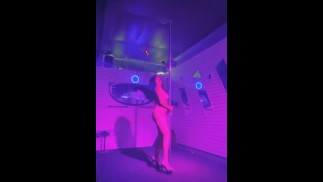 Ebony Teen Works The Pole