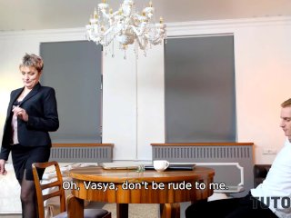 TUTOR4K. Boys will be jealous if they find out about sex of guy and mature woman