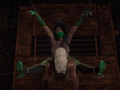 MK: Black Cock Does What It Wants With Futa Jade In Bondage Dungeon To Orgasm