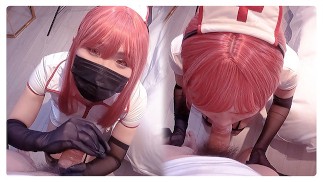 【Chainsaw Man】💖Makima Nurse Cosplayer's Handjob💦, Blowjob Japanese Anime Cosplay part.10