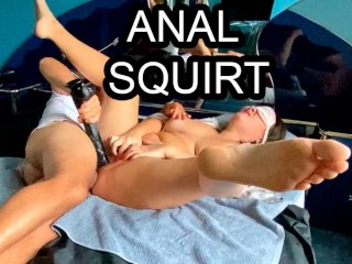 anal squirting, amateur, milf, hairy pussy squirt
