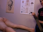Preview 1 of Dr Bellatrix and the Incredible Shrinking Balls- part 2 spanking and paddling (teaser)
