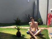 Preview 2 of Adorable twink Henry Evans cums while masturbating outdoors