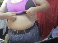 Revealing my inflated boobs in a nice trainer bra.