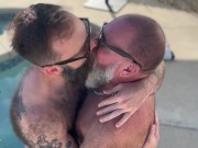 Preview 1 of Two Extremely Hairy Mature Bear Dads Rim and Fuck Bareback Outside (TRAILER)