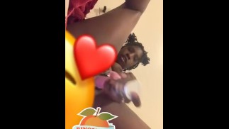 Wife fucking tight pussy with thrusting vibrator