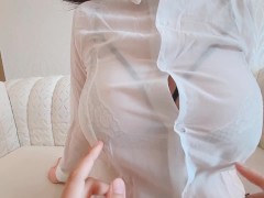 【おっぱいASMR】縛られて強調された爆乳と透け乳首。 - Screenshot 3 of 16 - 無 修正