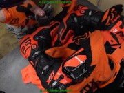 Preview 5 of huge cumshot over my orange fox mx gear (boots, socks, gloves, helmet)