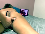 Preview 3 of My BROTHER IN LAW finger me while i watching PORN until i CUM.