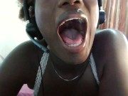 Preview 3 of Submissive Ebony Step Sister Open Wide Do You See The Cum Stains On The Tongue - NubianQueen001