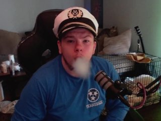 smoking, 60fps, solo male, big cock