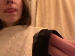 Just a girl eating her cream