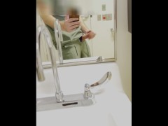 Horny nurse sneaks off to staff washroom and has quick orgasm!