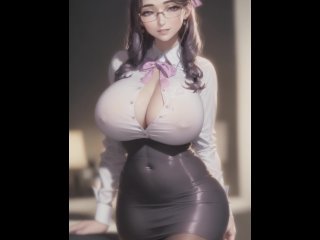 hentai, illustration, big boobs, aiart