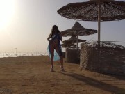 Preview 5 of Wife flash pussy on public beach
