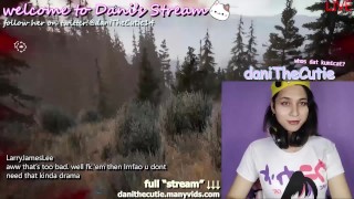 streamer tgirl DaniTheCutie gets tipped by a viewer to show her boobs and fuck herself live