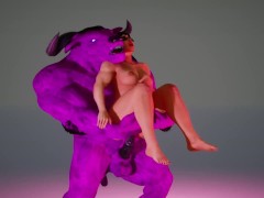 Glamorous Furry Minotaur vs Horny girl jet orgasm | Furry monsters fuck big dick | 3D Porn Wild Life