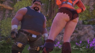 Nasty fatty fucks a beautiful girl in the jungle - Wild Life Story 3D porn 60 FPS - Hentai + POV