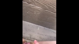 Sexy milf cumming in doorway