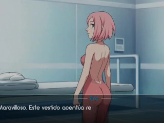 female orgasm, sakura haruno hentai, anime, naruto game