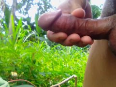 INDONESIAN DICK - Outdoor Masturbation Struggled With Many Mosquitoes In The Garden