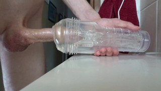 I'm Fucking Both Of My Fleshlights Beginning With The Clear Fleshlight Side View And Ending With The Fleshlight Vibro