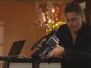 Watch the babe in black stockings ride a cock with her ass hole