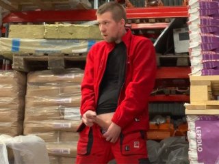warehouse, amateur, real orgasm, solo male